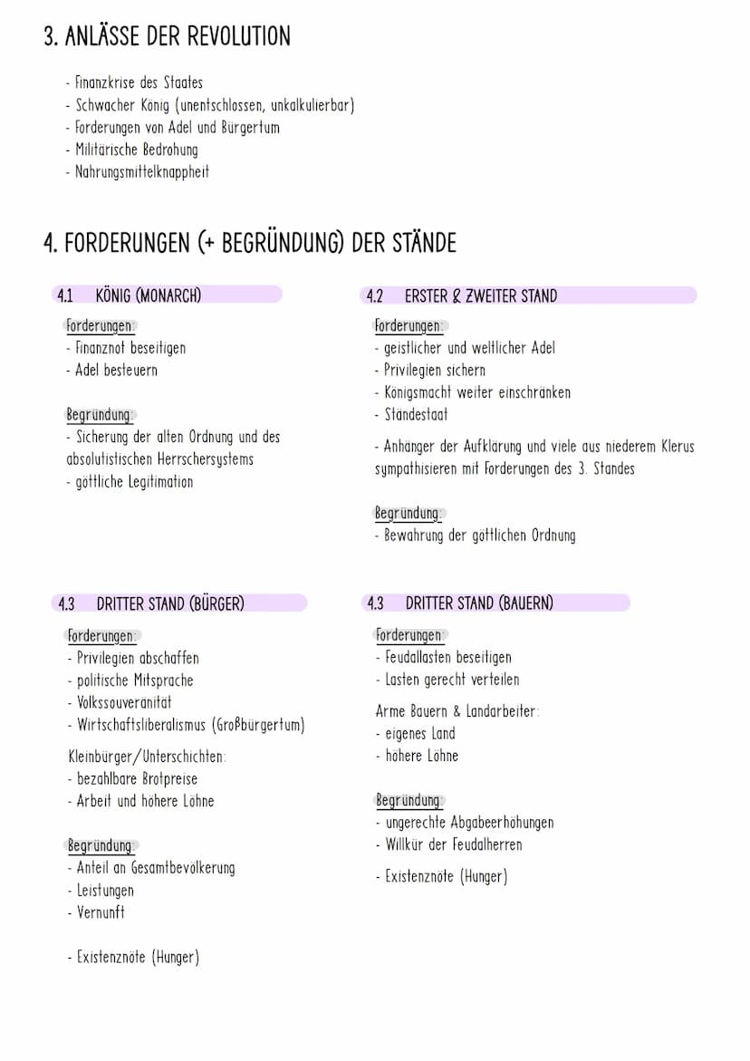 1. KRISE DES ANCIEN REGIME
König (Monarch):
- Finanzkrise durch Kriege, Hofhaltung, Zinslast, Wunsch nach Steuerreform
1. Stand (Klerus; -0,