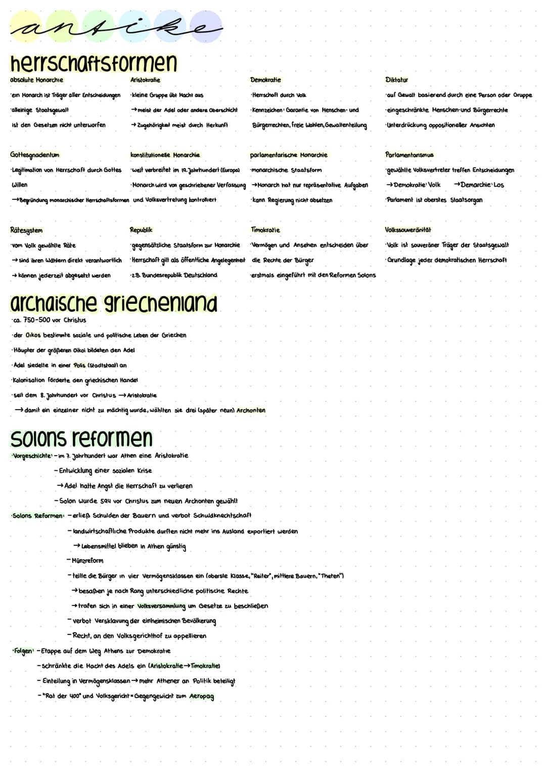 antike
herrschaftsformen
ein Monarch ist Träger aller Entscheidungen
alleinige Staatsgewalt
ist den Gesetzen nicht unterworfen
absolute Mona