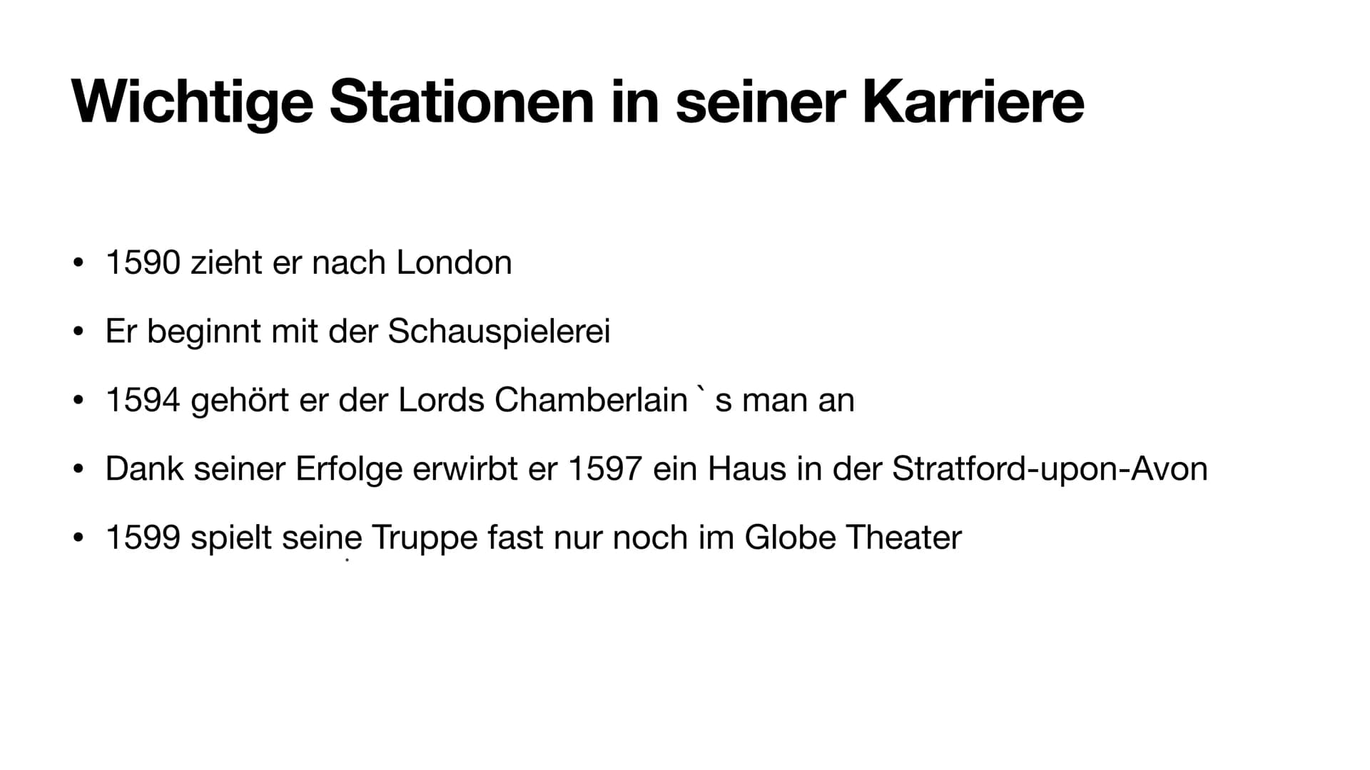 William Shakespeare
Von Hannes Sommerkamp Wo wurde er geboren und unter welchen Bedingungen?
Er wurde am 26 April 1564 getauft
Eventuell ist