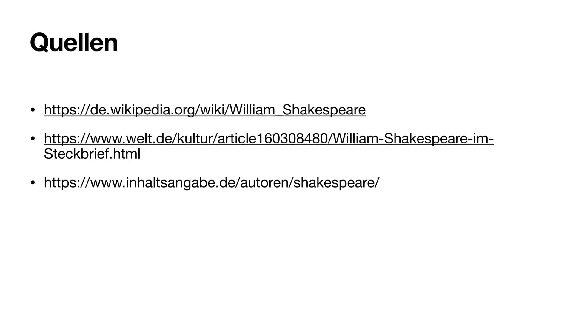 William Shakespeare
Von Hannes Sommerkamp Wo wurde er geboren und unter welchen Bedingungen?
Er wurde am 26 April 1564 getauft
Eventuell ist