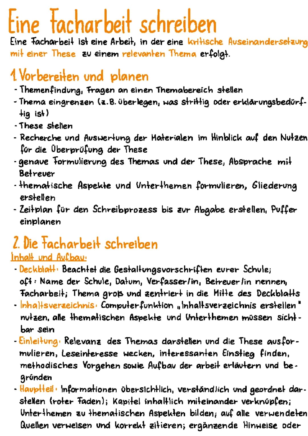 Eine Facharbeit schreiben