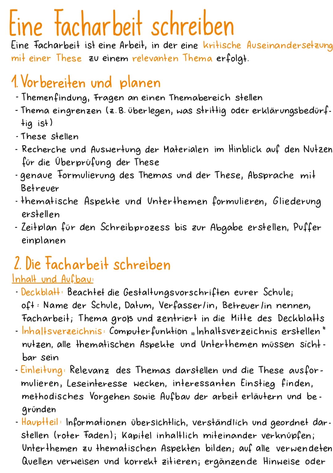 Eine Facharbeit schreiben
Eine Facharbeit ist eine Arbeit, in der eine kritische Auseinandersetzung
mit einer These zu einem relevanten Them