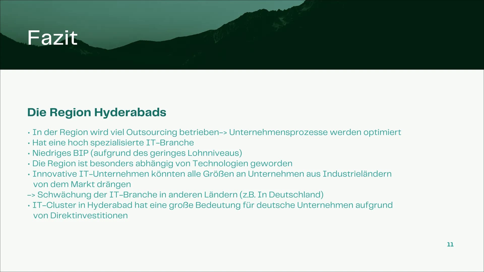 20
Der IT-Standort
Hyderabad
Welche Standortbedingungen für die IT-Industrie
gibt es und wie sehen die Strukturen aus?
Wie entwickelt sich d