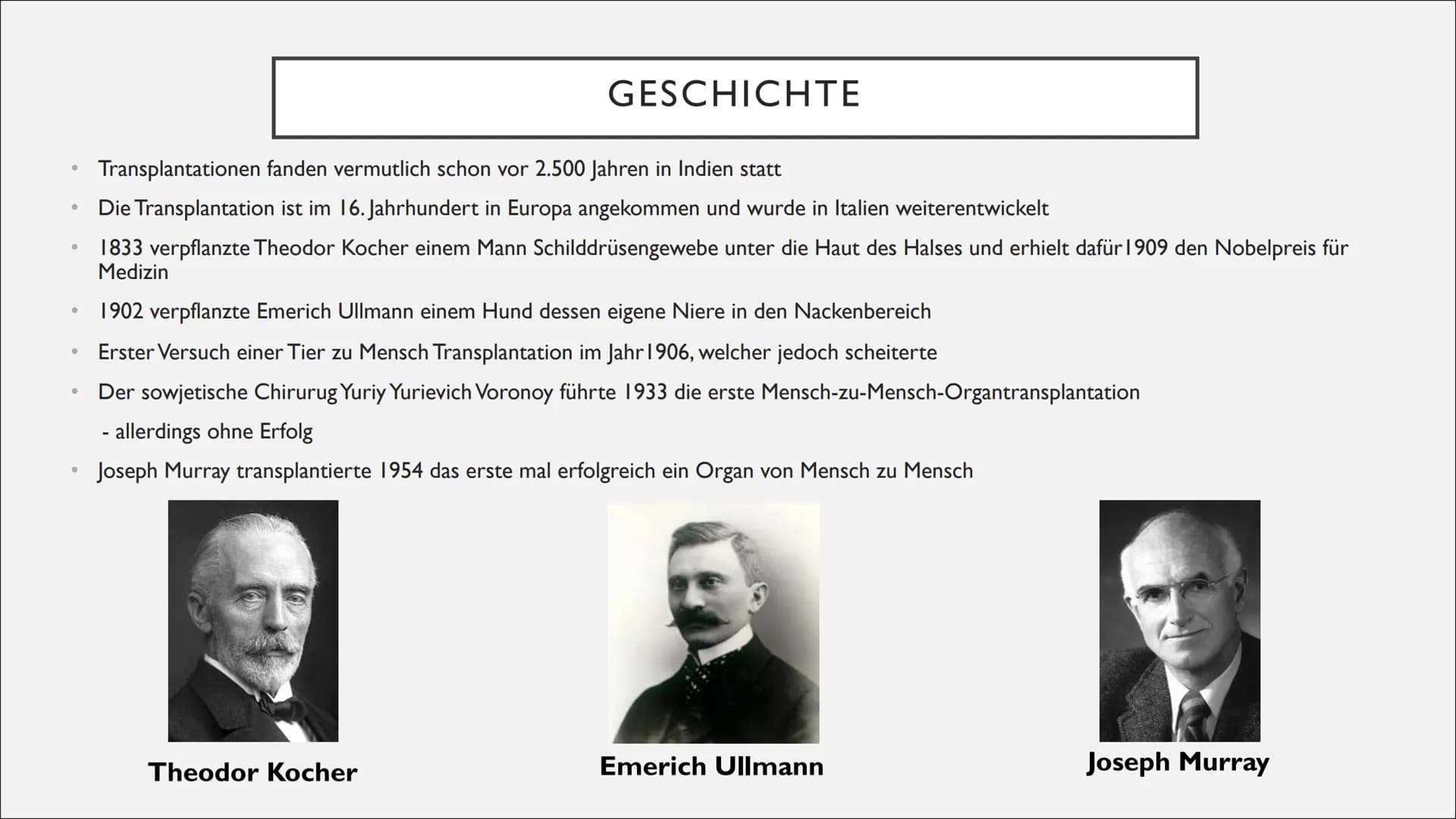 ORGANSPENDE GLIEDERUNG
●
●
●
●
●
Geschichte
Fakten, Zahlen & Graphiken
Was kann gespendet werden
Voraussetzungen für eine Organspende
Christ