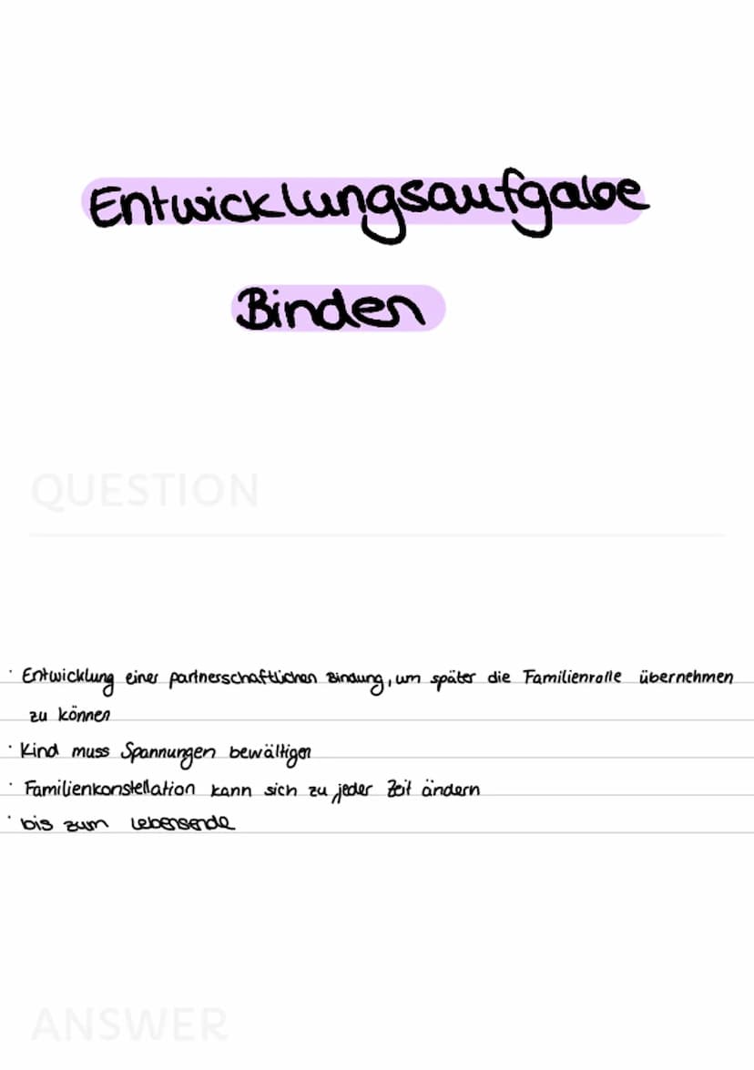 Entwicklungsaufgaben
Allgemein
QUESTION
• individuelle Handwungskompetenzen
werden in einer bestimmten Lebensphase vom Individuum erwartet
4