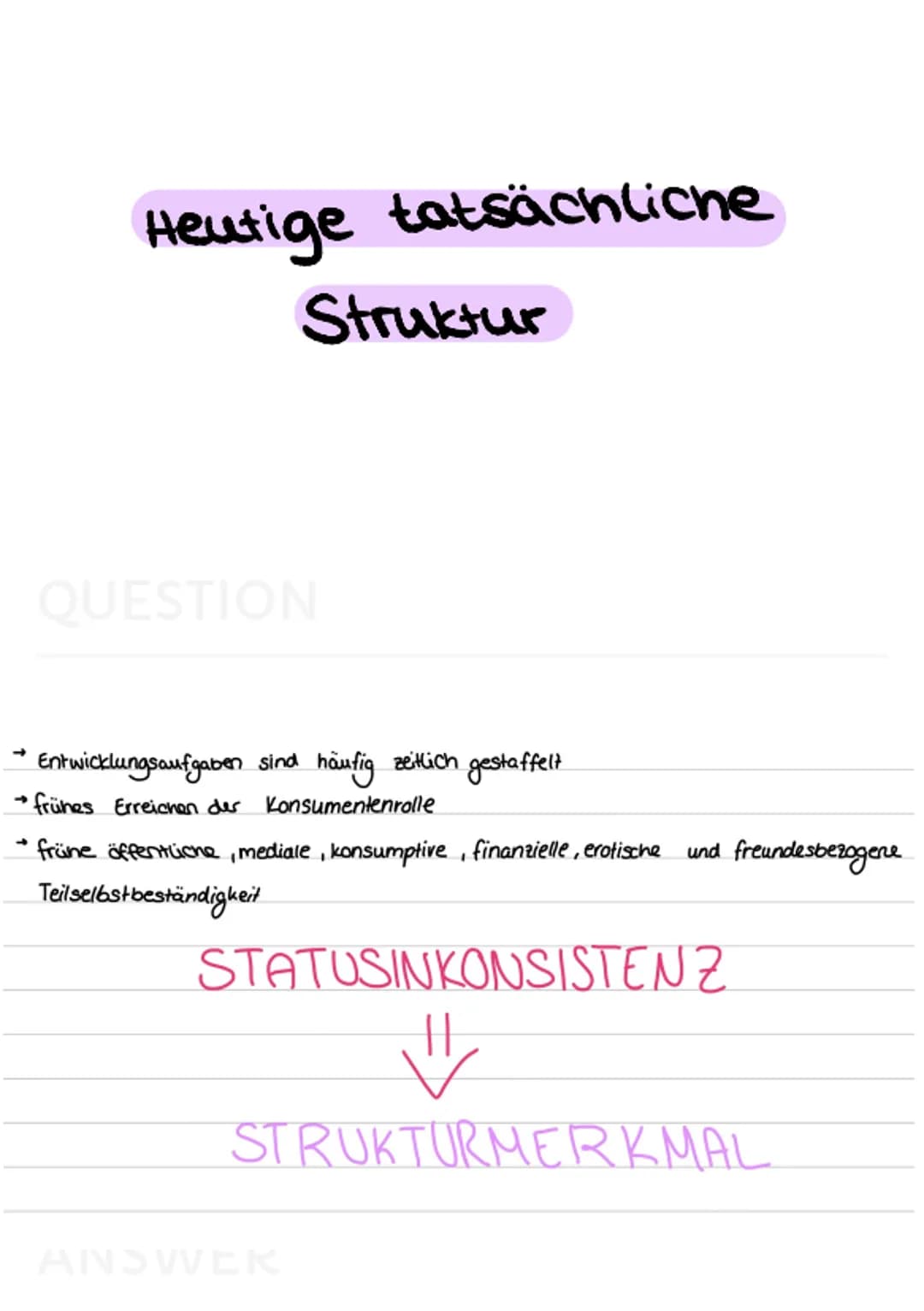 Entwicklungsaufgaben
Allgemein
QUESTION
• individuelle Handwungskompetenzen
werden in einer bestimmten Lebensphase vom Individuum erwartet
4