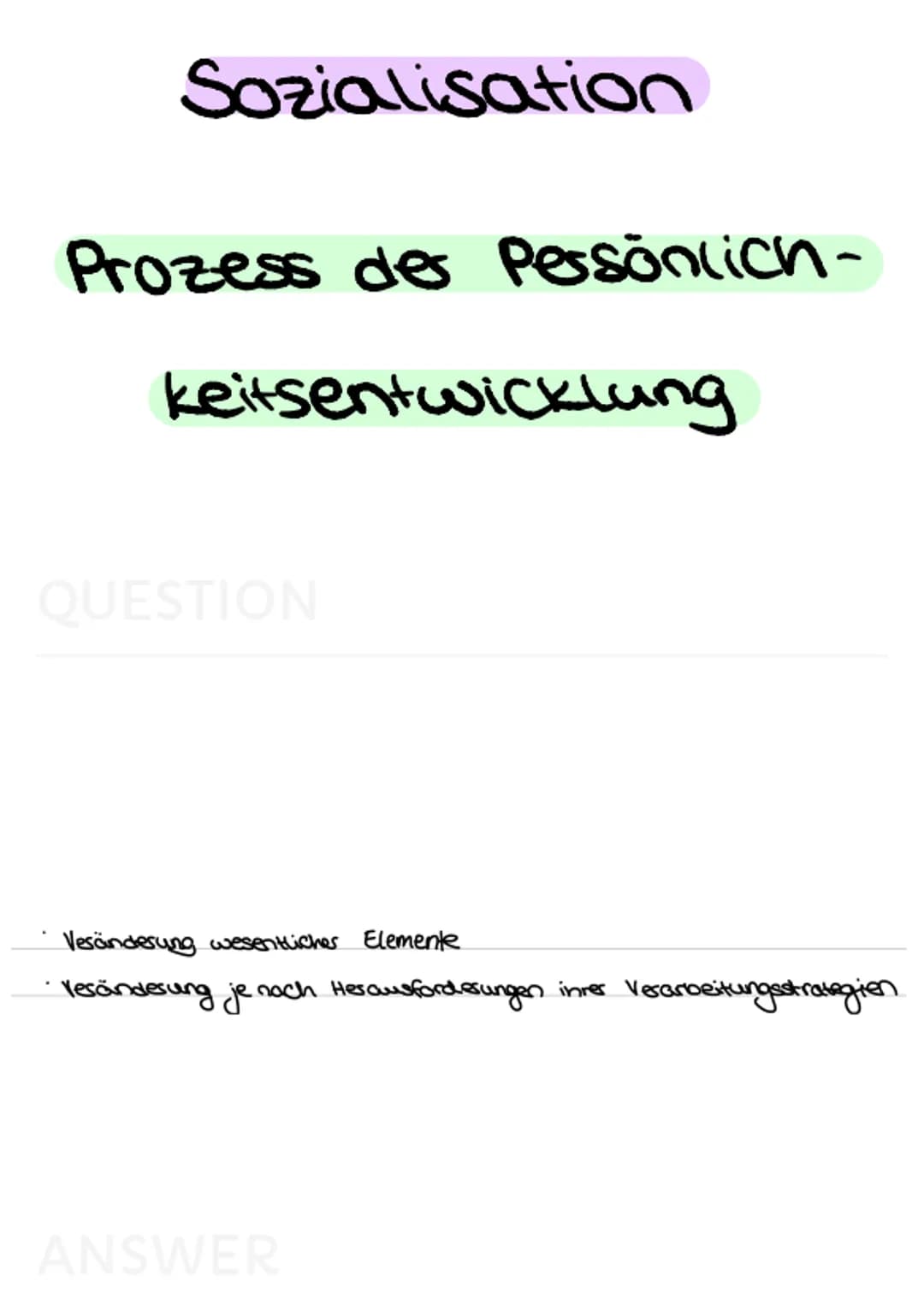 Entwicklungsaufgaben
Allgemein
QUESTION
• individuelle Handwungskompetenzen
werden in einer bestimmten Lebensphase vom Individuum erwartet
4