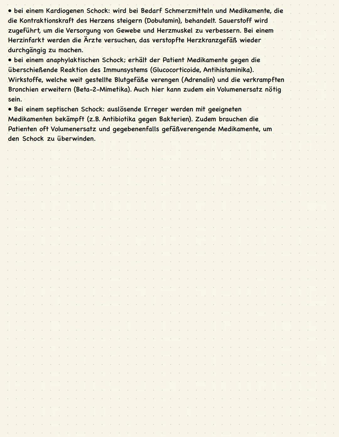 Schock
Was ist überhaupt ein Schock?
• Bei einem Schock ist der Blutkreislauf bei uns im Körper meist plötzlich
massiv gestört.
• Es herrsch