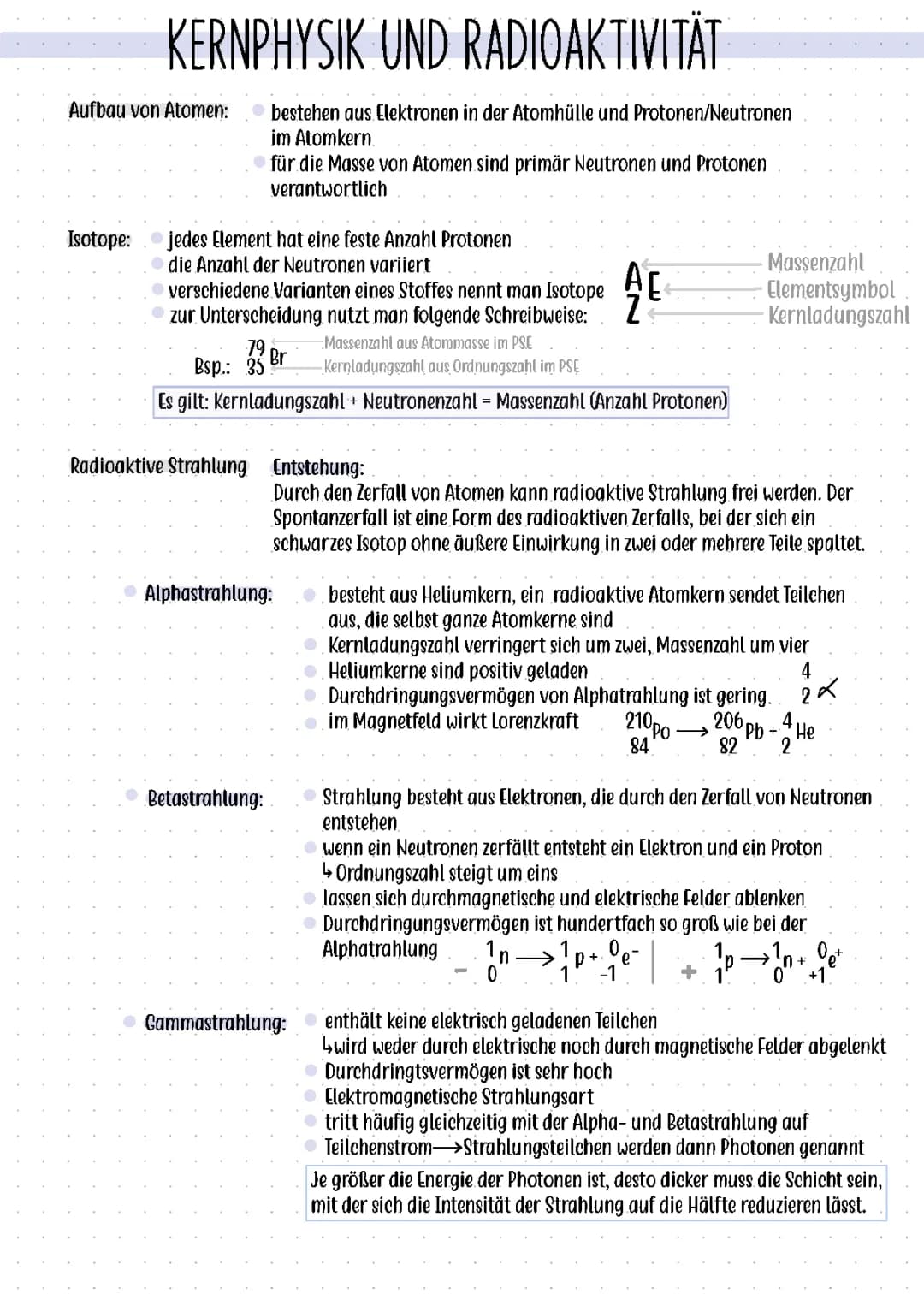 Kernphysik und Radioaktivität 