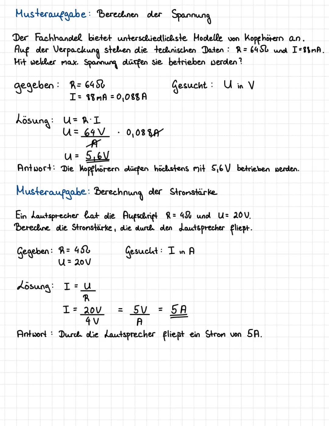 Widerstand Aufgaben mit Lösungen und Übungen zum Ohmschen Gesetz – PDF für dich!