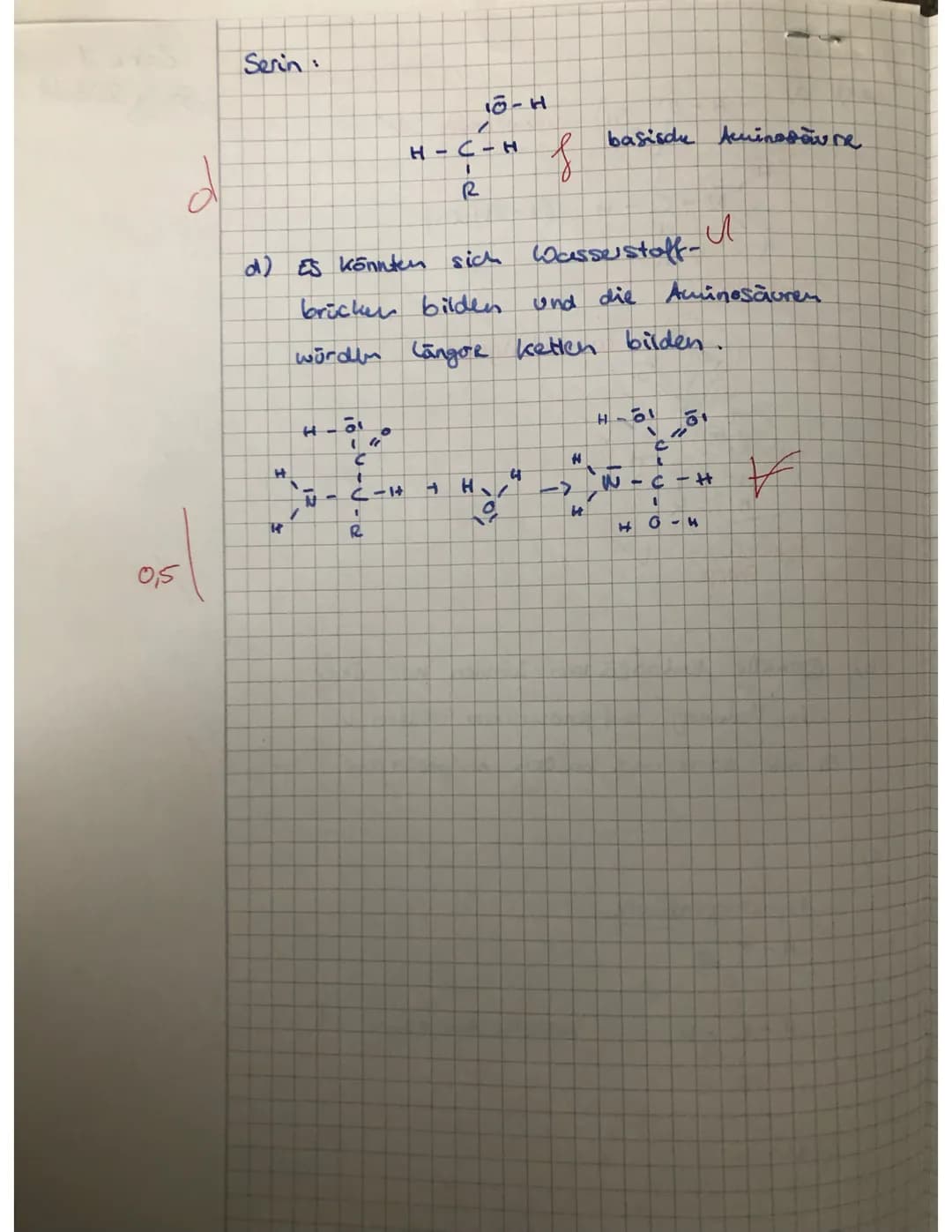 Vor- und Nachname: Datum:
95/88
Aufgabe 1 Aminosäuren und Proteine
Chemie KS1 - 2std. - Arbeit 01
1
5,5
(b) Was sind essentielle Aminosäuren