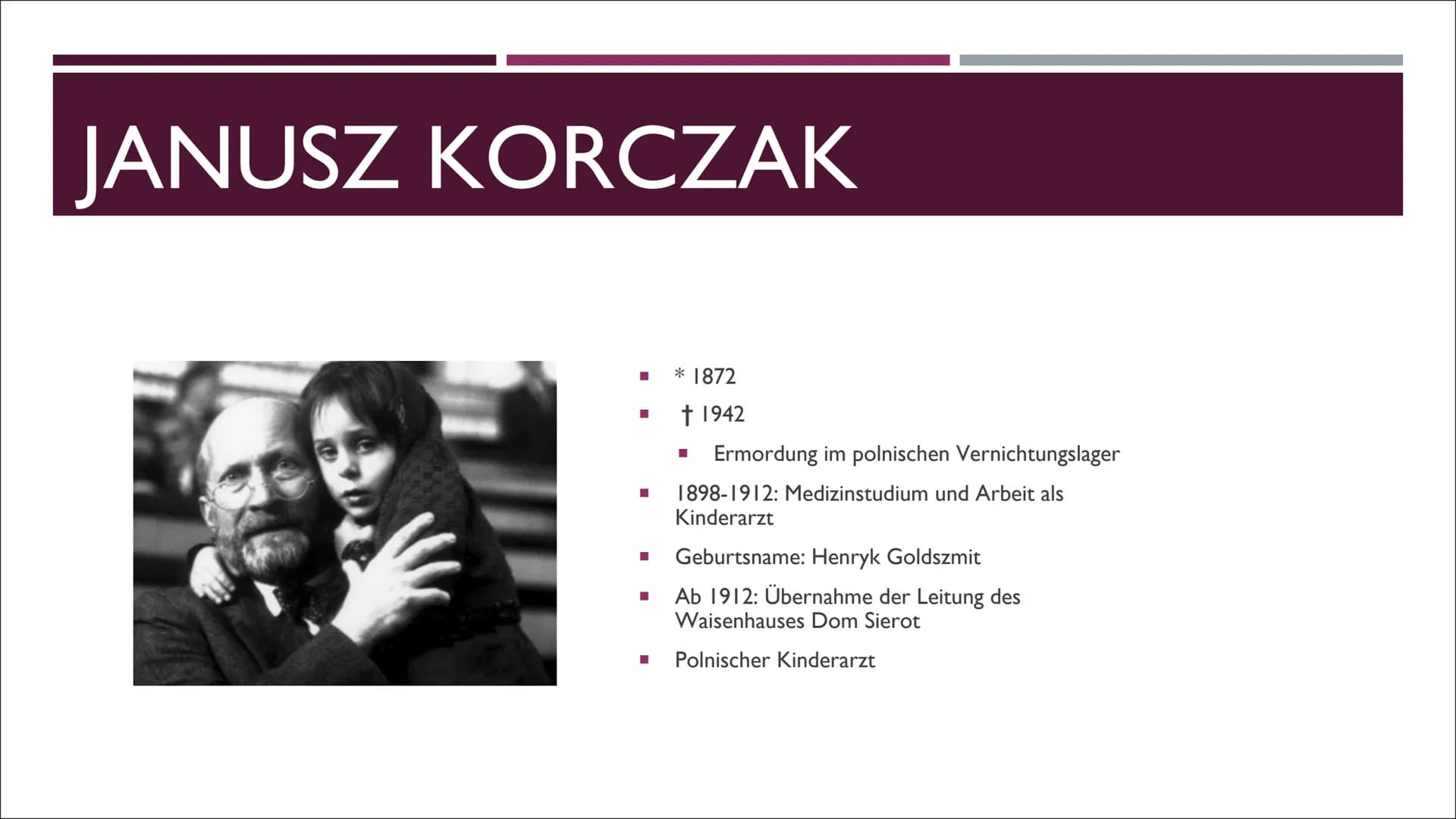 DAS
REFORMPÄDAGOGISCHE
KONZEPT VON KORCZAK
EINE PRÄSENTATION VON LILITH INHALTSVERZEICHNIS
I.
2.
3.
4.
5.
6.
7.
8.
9.
10.
II.
12.
I.
2.
3.
J