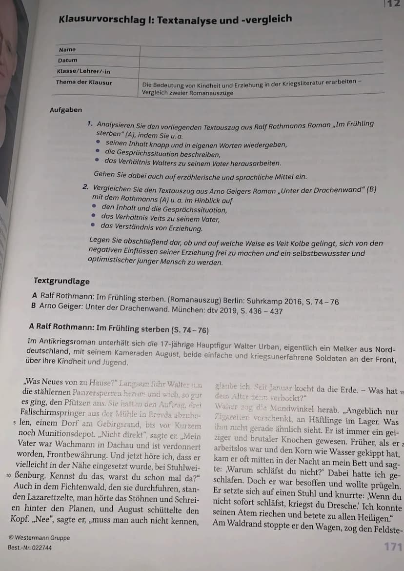 Zusatzmaterial
12
cher unter den Armaturen hervor und suchte den Ho-
30 rizont ab. „Doch irgendwann hab ich wohl vor Angst
gezittert, war ja