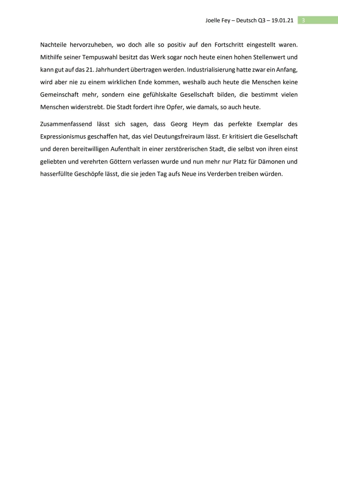 Deutsch Q3 19.01.21
Gedichtanalyse: „Gott der Stadt" - Georg Heym
Das Gedicht ,,Der Gott der Stadt" von Georg Heym, veröffentlicht 1910, sta