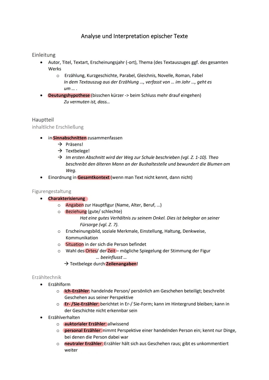 Einleitung
●
●
Autor, Titel, Textart, Erscheinungsjahr (-ort), Thema (des Textauszuges ggf. des gesamten
Werks
O Erzählung, Kurzgeschichte, 