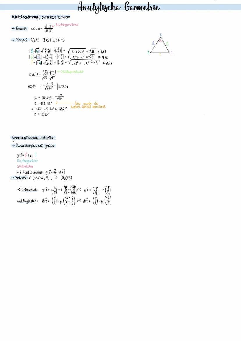 Punkte und Vektoren im Raum
Vektoren: A(a₁/a₂/a3), B (b₁ /b₂/bs) => AB
Ortsvektor: OA- ()-
Vielfache von Vektoren: Vektoren sind kollinear, 