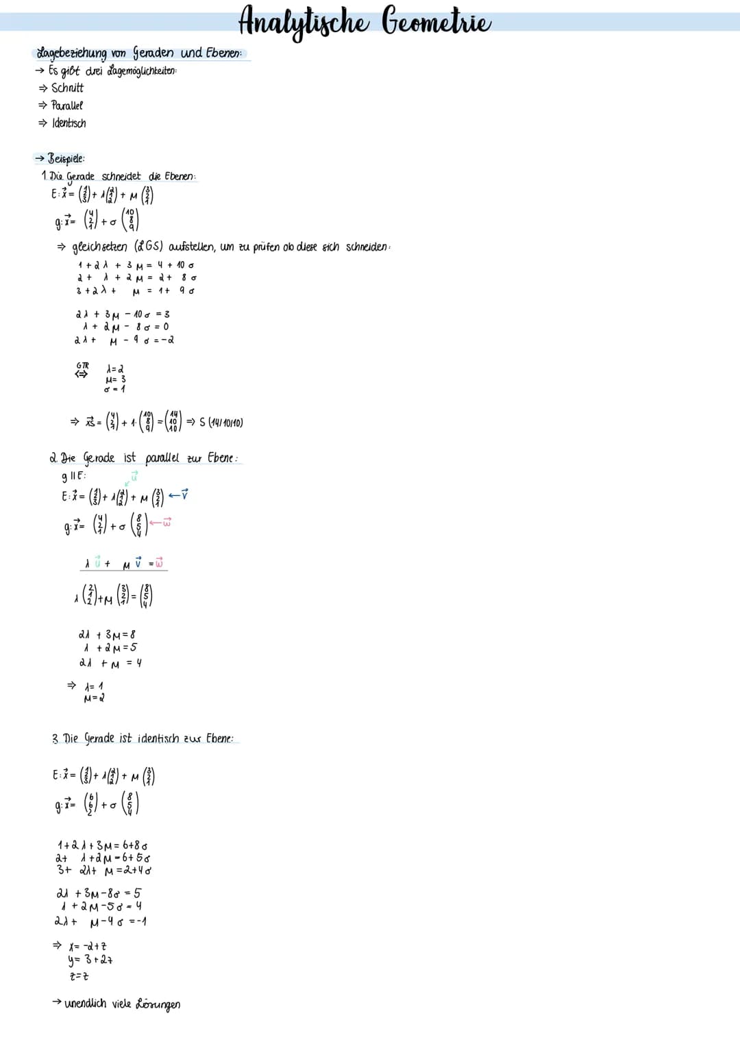 Punkte und Vektoren im Raum
Vektoren: A(a₁/a₂/a3), B (b₁ /b₂/bs) => AB
Ortsvektor: OA- ()-
Vielfache von Vektoren: Vektoren sind kollinear, 
