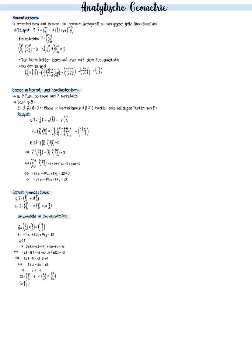 Punkte und Vektoren im Raum
Vektoren: A(a₁/a₂/a3), B (b₁ /b₂/bs) => AB
Ortsvektor: OA- ()-
Vielfache von Vektoren: Vektoren sind kollinear, 