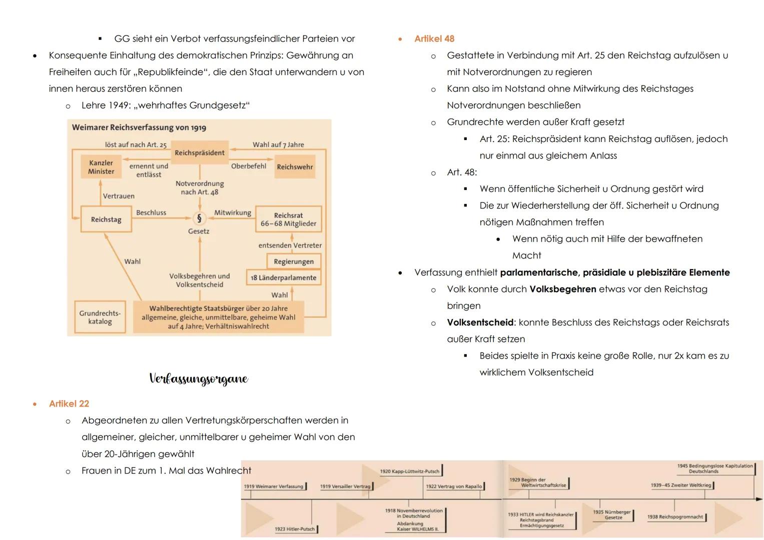 # WEIMARER REPUBLIK

## Ausgangspunkt: Niederlage im 1. Wk

*   Oberste Heeresleitung ließ dt.
    Bevölkerung bis Ende des Krieges im
    G