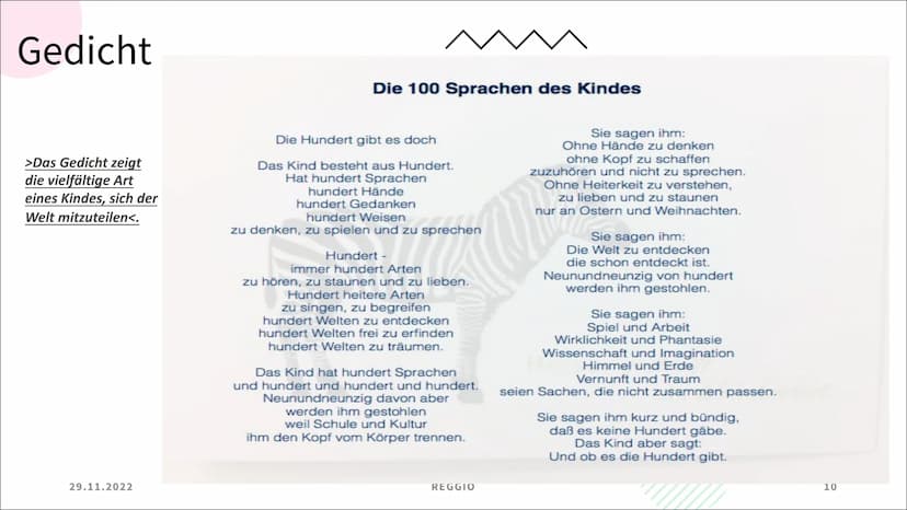 Reggio
Frances Kutz
Destiny Thadewaldt
oksi 29.11.2022
REGGIO
Themen
Was ist Reggio
➤ Beziehungsdreieck
➤ Gründer und sein Konzept
> Entsteh