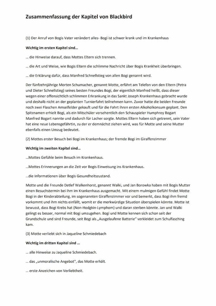 Know Prüfungslektüre 2023 Blackbird Zusammenfassung  thumbnail