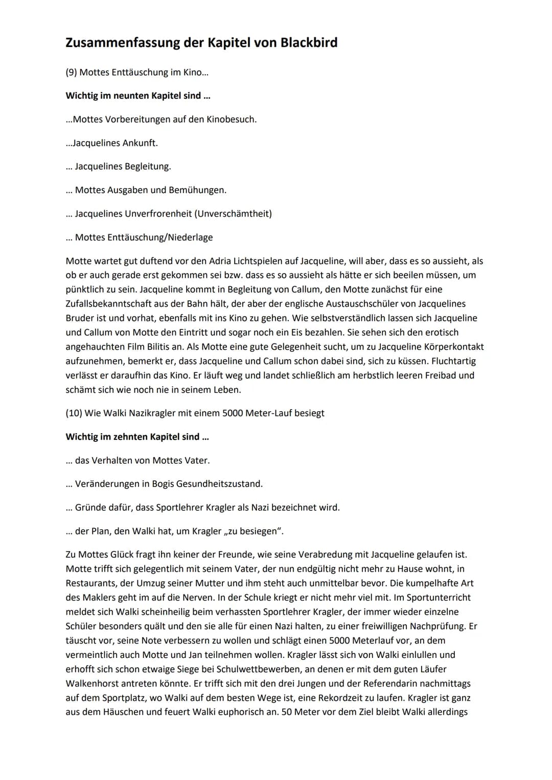 Zusammenfassung der Kapitel von Blackbird
(1) Der Anruf von Bogis Vater verändert alles- Bogi ist schwer krank und im Krankenhaus
Wichtig im