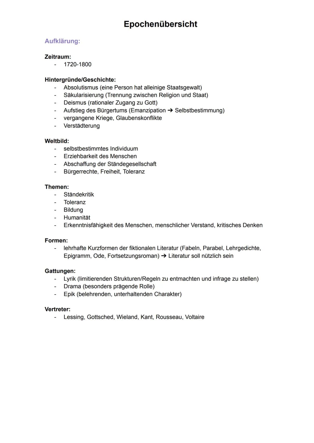 Barock:
Zeitraum:
1600-1720
Hintergründe/Geschichte:
Entwicklung modernen Wissenschaften
Aufblühen des Humanismus
Absolutismus mit extremen 