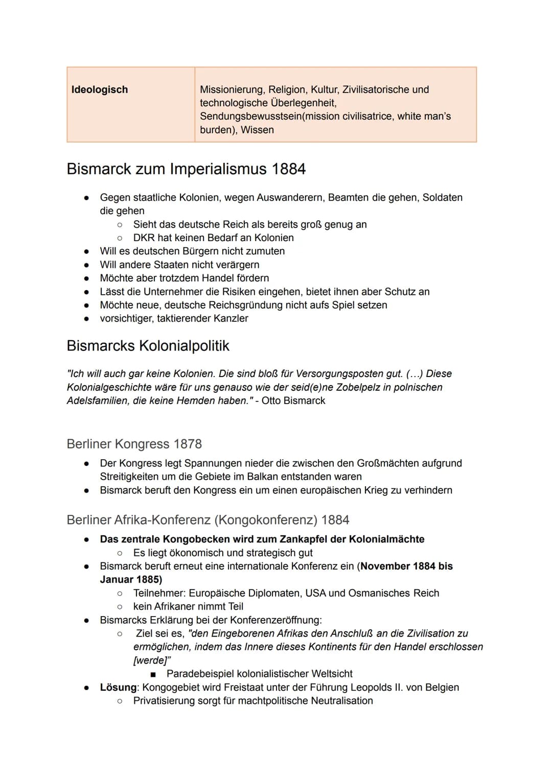 Imperialismus und Erster Weltkrieg
Imperialismus
Kolonialismus - Unterpunkt des Imperialismus
Verschiedene Kolonialmächte und ihre Gebiete
F