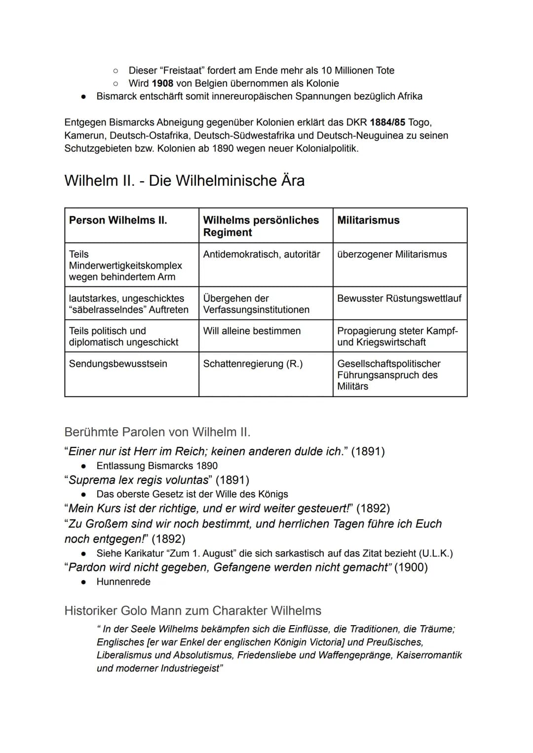 Imperialismus und Erster Weltkrieg
Imperialismus
Kolonialismus - Unterpunkt des Imperialismus
Verschiedene Kolonialmächte und ihre Gebiete
F