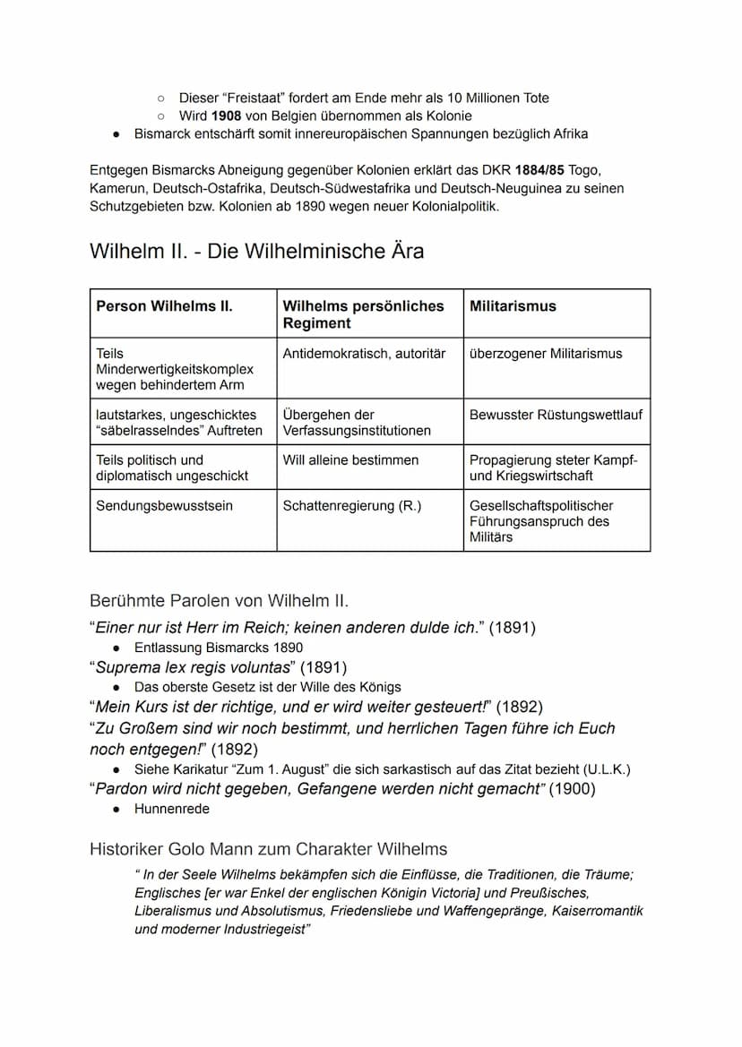 Imperialismus und Erster Weltkrieg
Imperialismus
Kolonialismus - Unterpunkt des Imperialismus
Verschiedene Kolonialmächte und ihre Gebiete
F