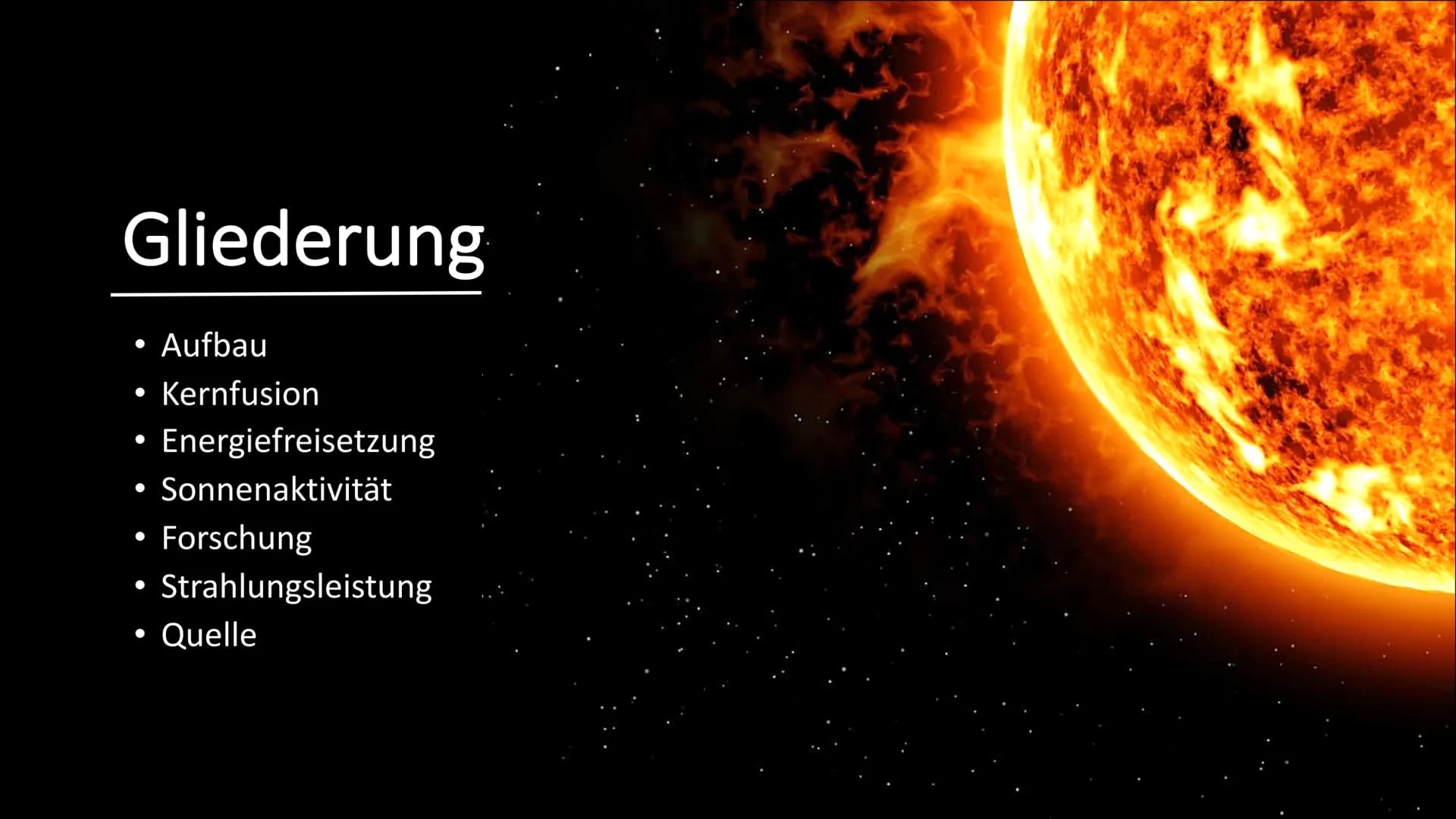 Die Sonne Gliederung
●
●
●
Aufbau
Kernfusion
Energiefreisetzung
Sonnenaktivität
Forschung
Strahlungsleistung
Quelle Aufbau
Bestehend aus 5
S