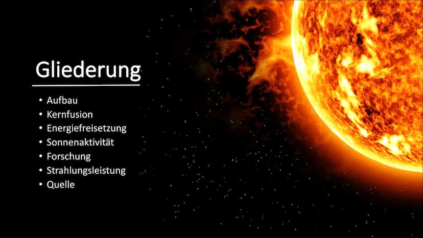 Die Sonne Gliederung
●
●
●
Aufbau
Kernfusion
Energiefreisetzung
Sonnenaktivität
Forschung
Strahlungsleistung
Quelle Aufbau
Bestehend aus 5
S