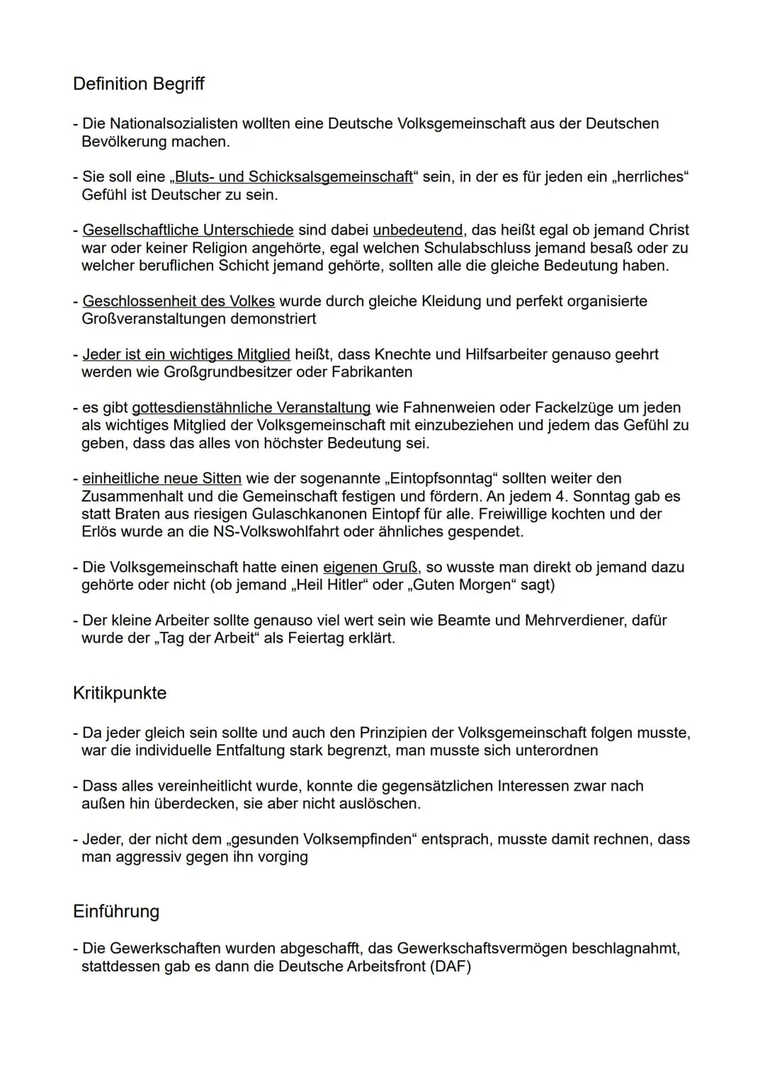 ,,Volksgemeinschaft - viele
wollten dazugehören"
Wieso erhöhte das Idealbild der ,,Volksgemeinschaft" die Zustimmung
zur Diktatur?
1/4 Defin