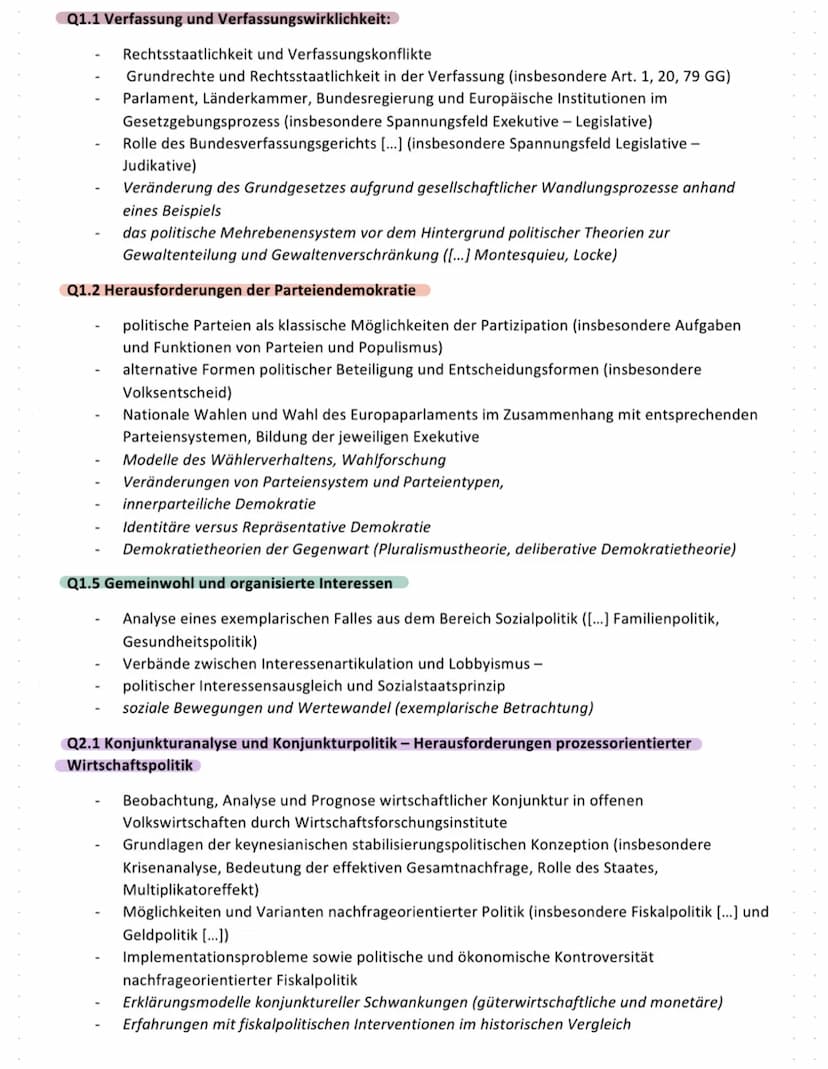 Politik und Wirtschaft, LK / Q1.1 Verfassung und Verfassungswirklichkeit:
-
Rechtsstaatlichkeit und Verfassungskonflikte
Grundrechte und Rec