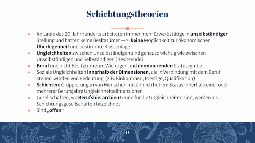 -Soziale-
-Ungleichheit-
13 INHALTSANGABE
1. Definition von Sozialen Modellen
2. Klassenmodell nach Karl Marx
3. Schichtenmodell nach Dahren