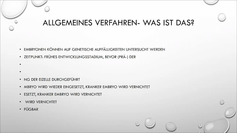D
PRÄIMPLANTATIONSDIAGNOSTIK WAS IST DIE PID?
•
ANWENDUNGSBEREICHE
• DER FALL, EIN BEISPIEL
• RECHTLICHE LAGE
MORALISCHER STATUS, ETHISCHE A