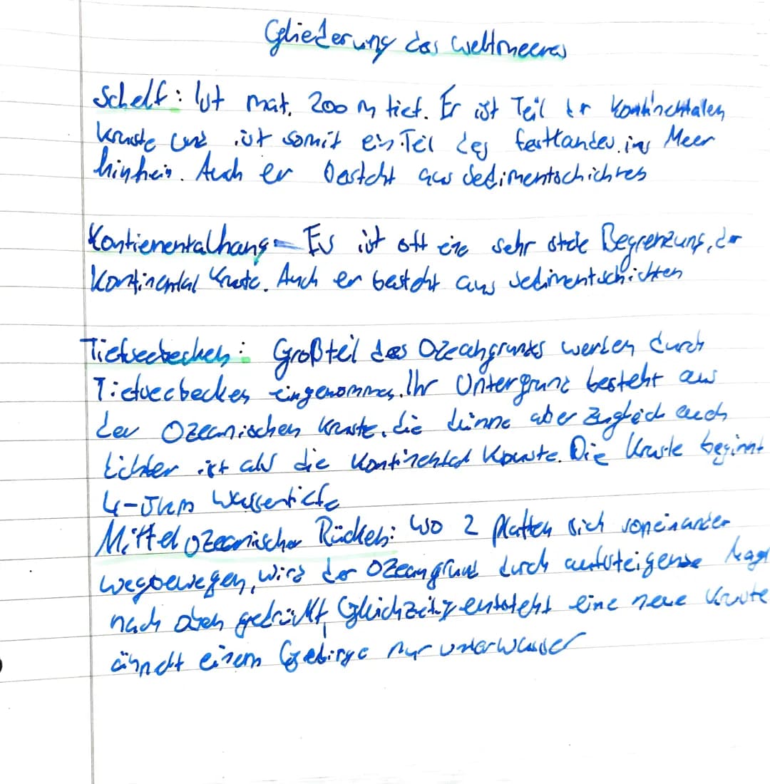 .
Gliederung das Weltmeeres
Schelf: lut mat, 200 m tiet. Er ist Teil der Kontinentallen
kruste und ist somit ein Teil des festlandes, in Mee