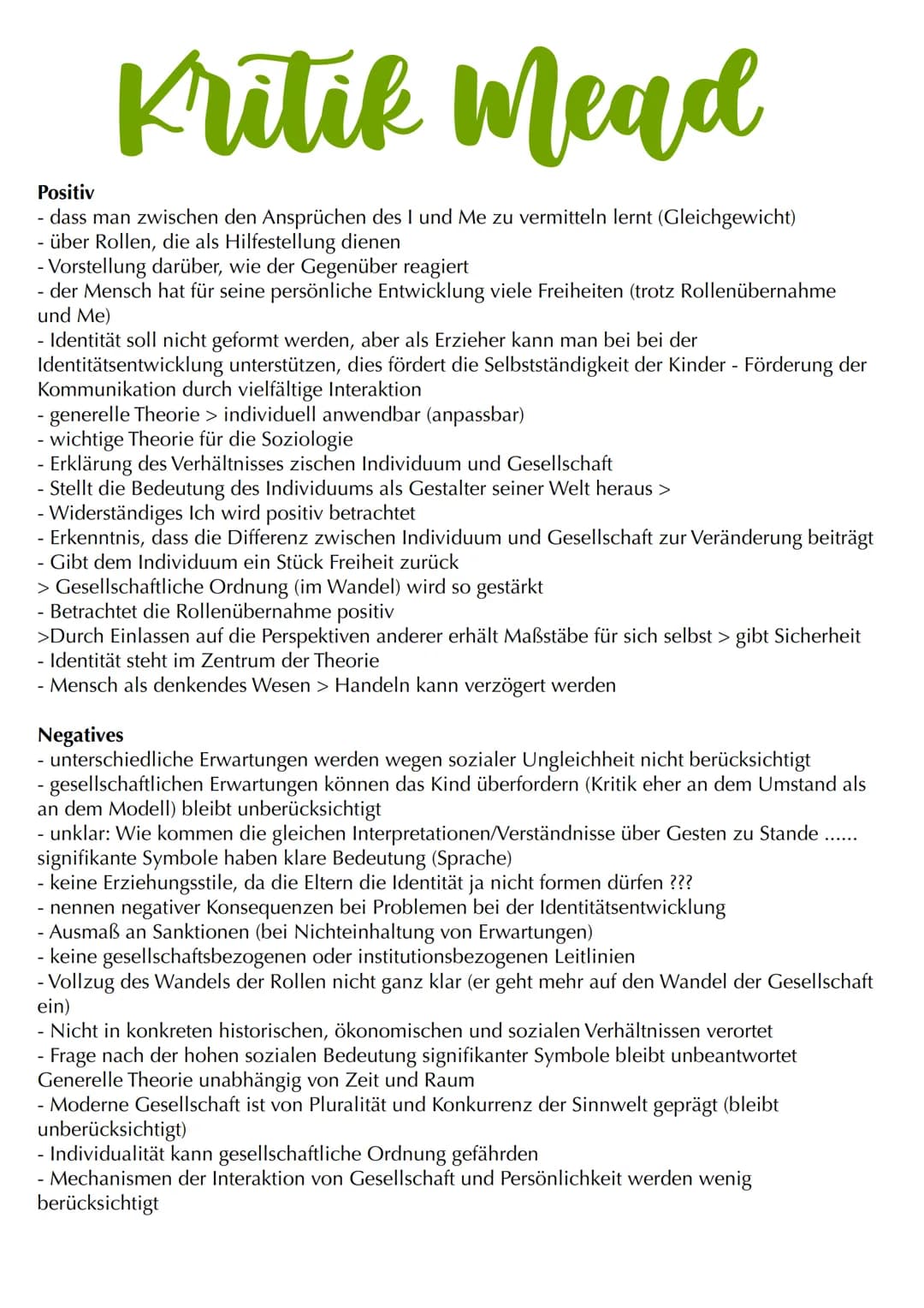 MEAD
SYMBOLISCHER INTERAKTIONISMUS
Dieser Begriff nennt die Tatsache, dass einer Handlung oder eine Situation erst durch
Kommunikation an Be