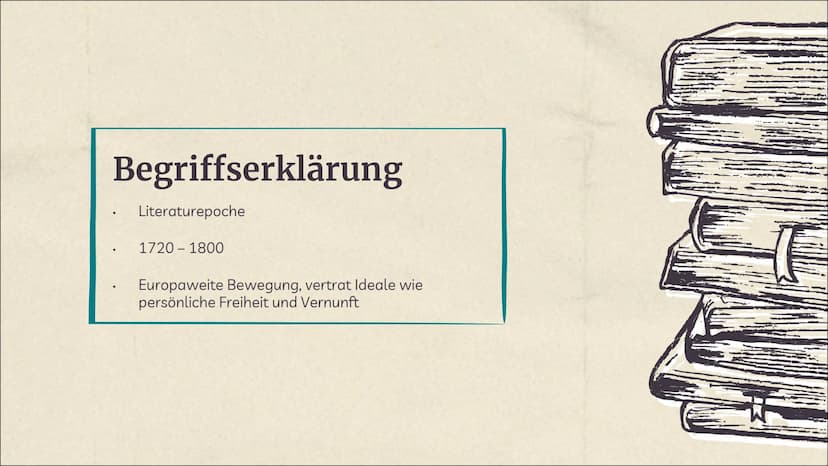 Die Epoche der
Aufklärung
Und beispielhafte
Erläuterung anhand des
Dramas ,,Nathan der Weise" Gliederung
01
Begriffserklärung
02
Historische