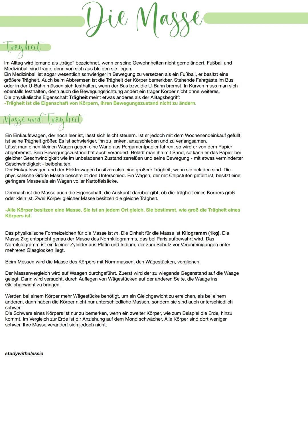 Die Masse
Traghet
Im Alltag wird jemand als „träge" bezeichnet, wenn er seine Gewohnheiten nicht gerne ändert. Fußball und
Medizinball sind 
