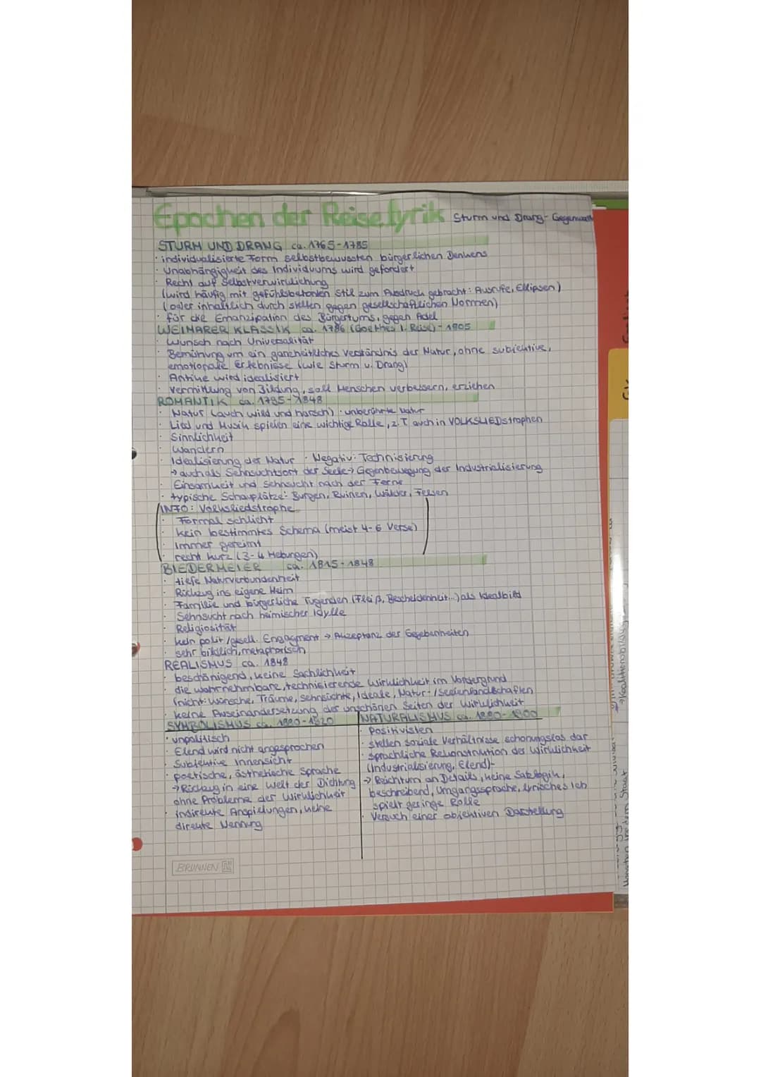 Die Entwicklung der Reiselyrik durch verschiedene Epochen