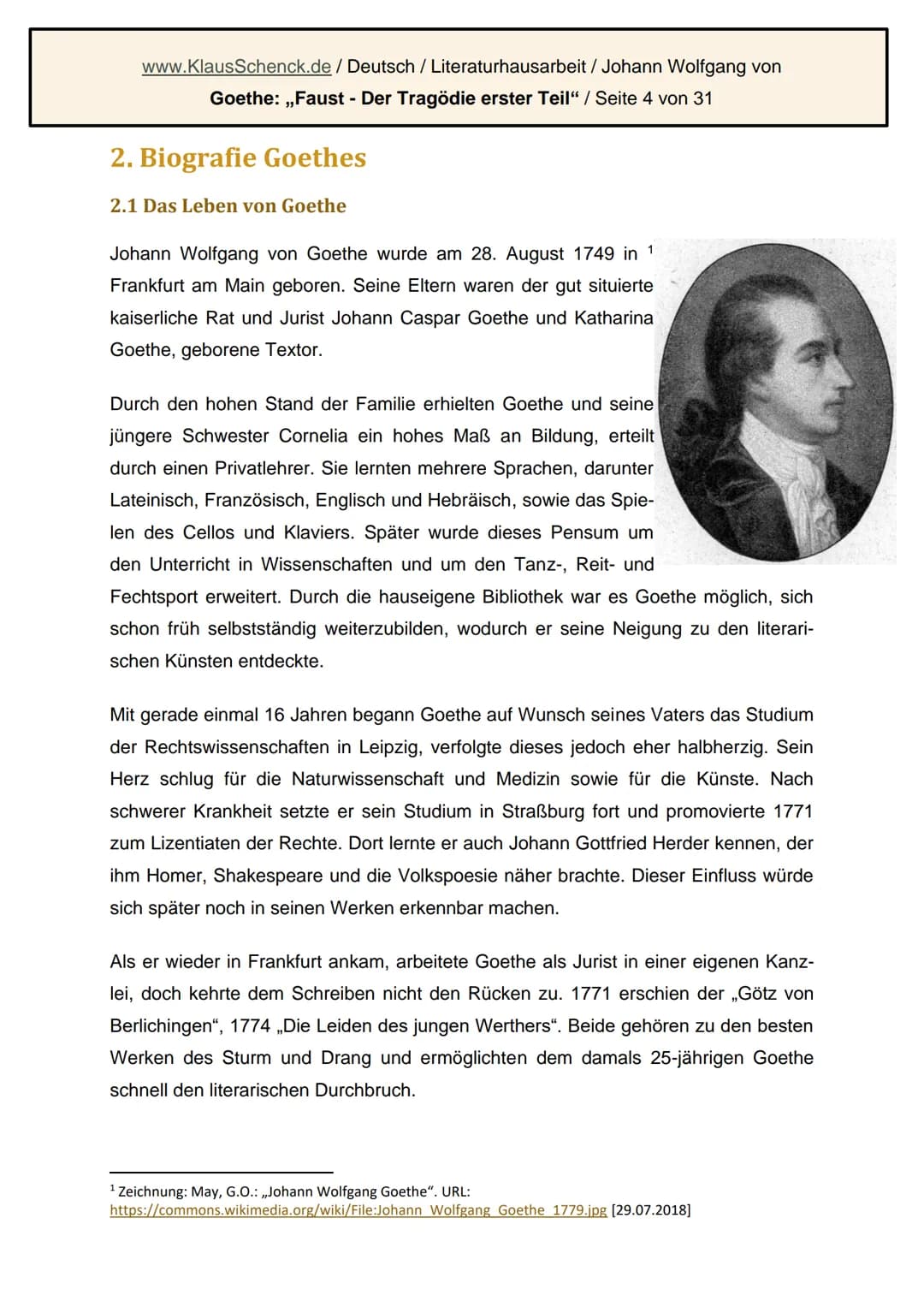 Johner Wollgäng den Pontſen
Johann Wolfgang von Goethe: Faust.
Der Tragödie erster Teil
Literaturhausarbeit
Deutsch
Fachlehrer: OSR. Schenck