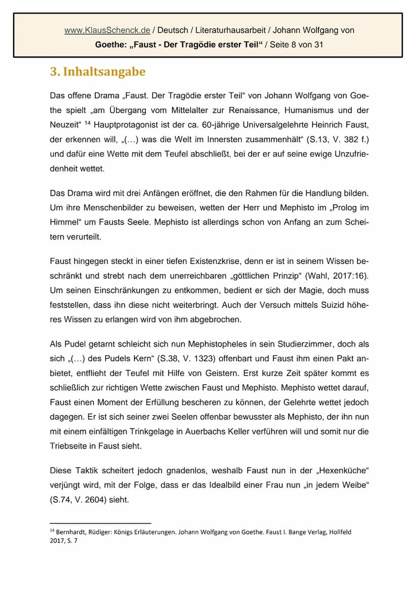 Johner Wollgäng den Pontſen
Johann Wolfgang von Goethe: Faust.
Der Tragödie erster Teil
Literaturhausarbeit
Deutsch
Fachlehrer: OSR. Schenck