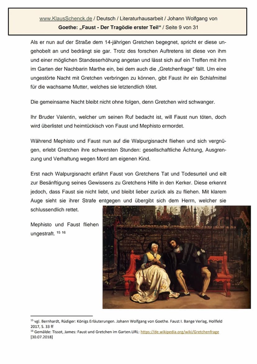 Johner Wollgäng den Pontſen
Johann Wolfgang von Goethe: Faust.
Der Tragödie erster Teil
Literaturhausarbeit
Deutsch
Fachlehrer: OSR. Schenck