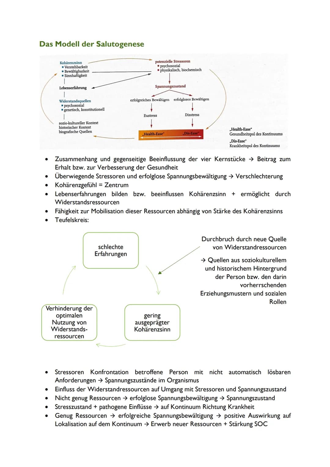 SALUTOGENESE-MODELL nach Aaron Antonovsky
Grundannahmen
1) Menschen können nie gänzlich als gesund oder krank eingestuft werden. Sie sind au