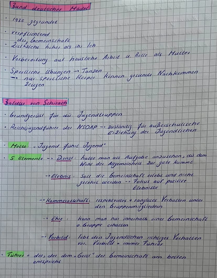 Braichung
Hitlers Erziehungsgrundsätze
Elaichungsziel (1) Heranzüchten keingesunde Keiper
(2) Ausbildung geistiger Fähigkeiten
=>
wissenscha