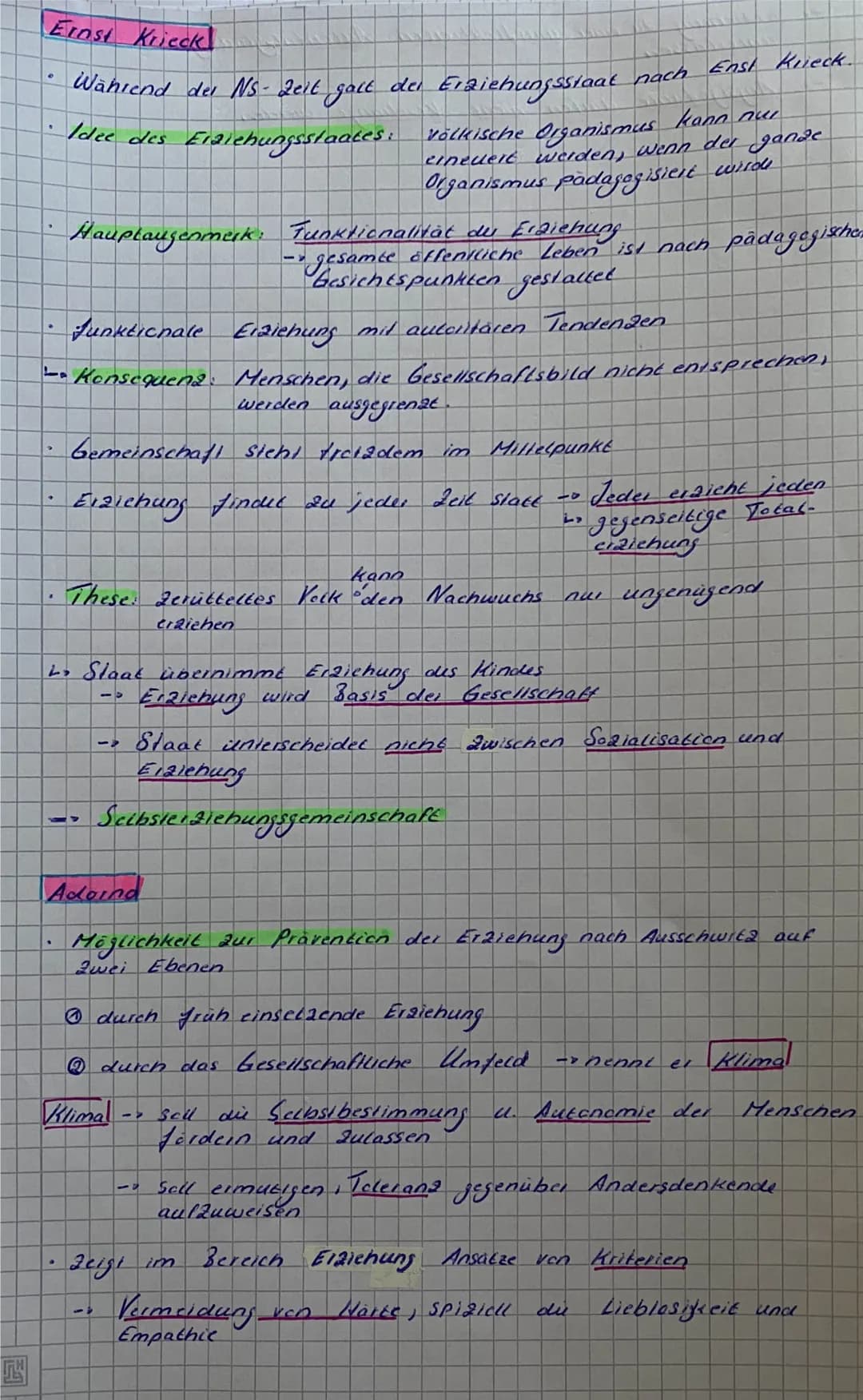 Braichung
Hitlers Erziehungsgrundsätze
Elaichungsziel (1) Heranzüchten keingesunde Keiper
(2) Ausbildung geistiger Fähigkeiten
=>
wissenscha
