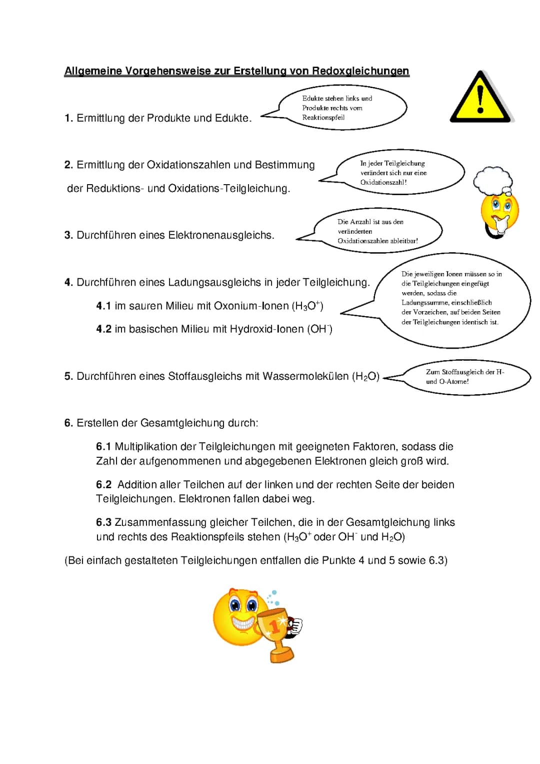 Redoxreaktionen leicht gemacht: Beispiele und Übungen mit Lösungen