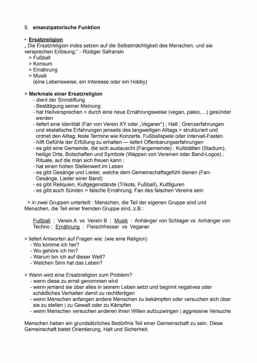Religion - Lernzettel
●
Typen religiöser Orientierung Jugendlicher
Typ 1: kirchlich-christlich
Typ 2: christlich-autonom
Typ 3: konventionel