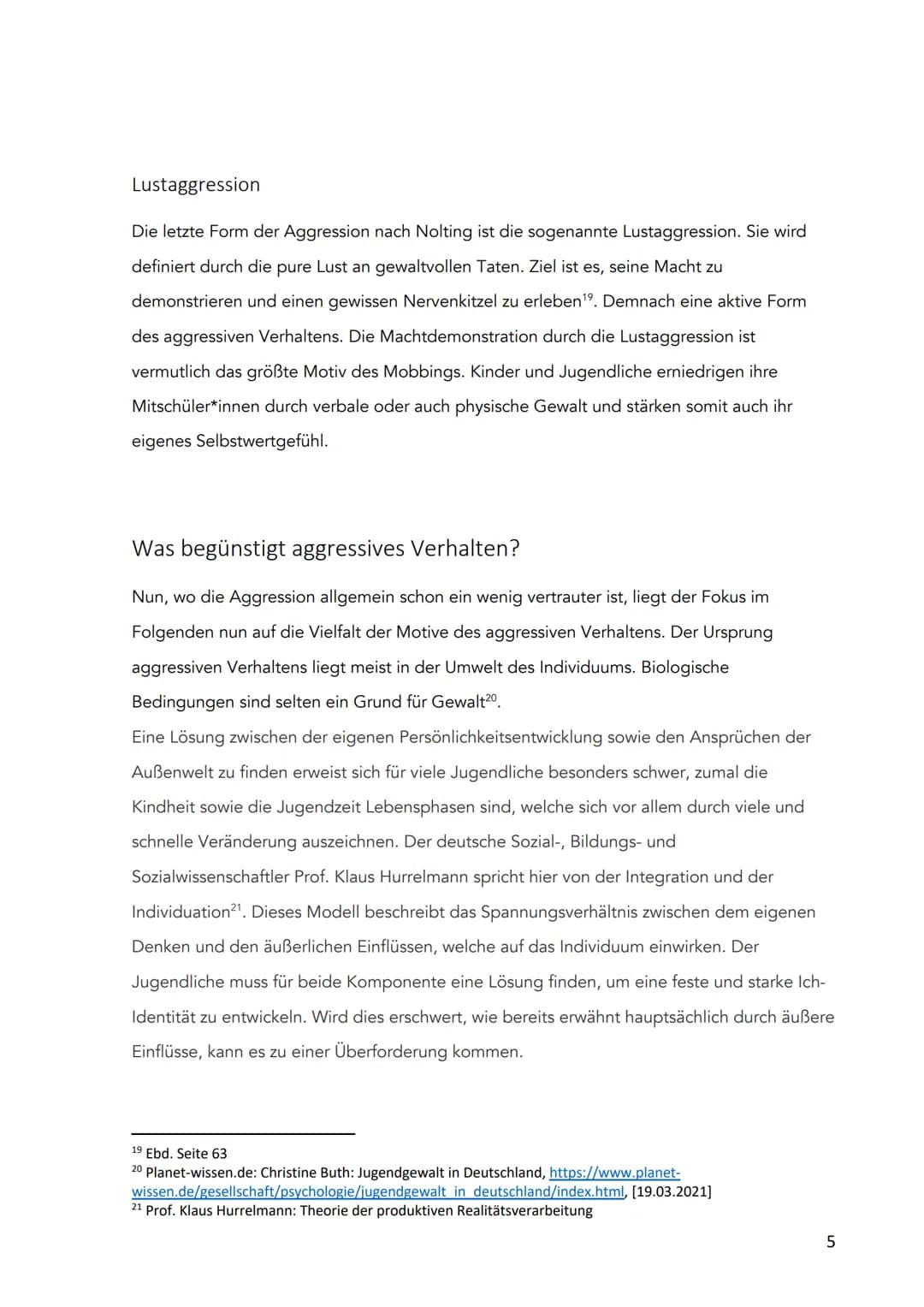 Inhaltsverzeichnis
EINLEITUNG
DIE AGGRESSION.
INSTRUMENTELLE AGGRESSION
VERTEIDIGUNG, ABWEHR.
VERGELTUNGSAKTE..
LUSTAGGRESSION
WAS BEGÜNSTIG